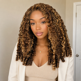 {Blowout Sale} 4X4/13x4 Transparent Lace Wig 250% Burmese Curls Highlight Human Hair Wig