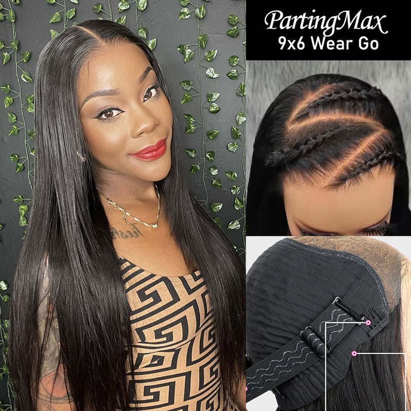 9x6 PartingMax HD Skin Melt Lace Wear Go Glueless Pre-cut Human Hair Lace Wig | Straight