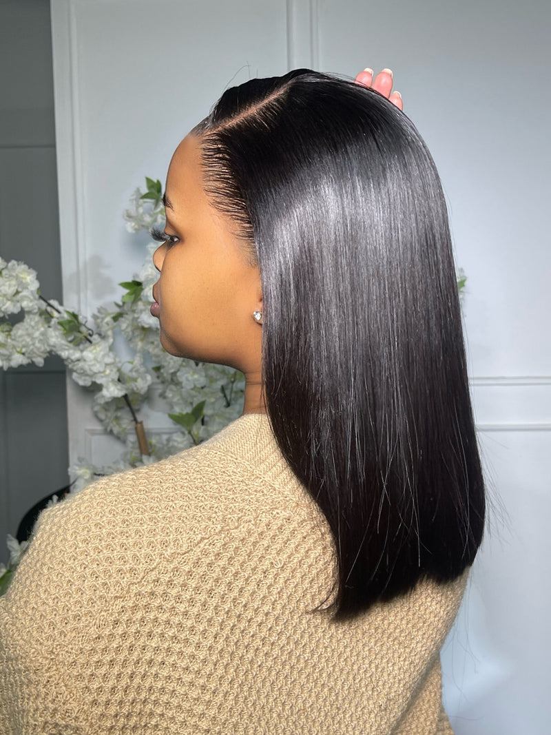 {50% Off} 13x4/13x6 Human Hair 250% Straight BOB  Lace Front Wig