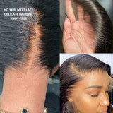 KNOT-FREE - 13x6 Skin Melt Lace Preplucked Human Hair Frontal Wig | Brown Curls