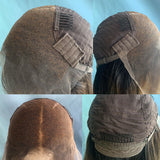 13x6 Knot-Free/Fitted Cap Human Hair Curly Edge Glam Yaki Wavy Wig