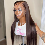 Upgraded Knot-Free 13x6 Fitted Cap Glueless Skin Melt Lace Front Wig Brown