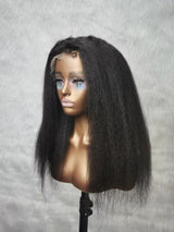 {LAST-PIECE-CLEARANCE}  Skin Melt Lace 13X6 Curly Edge Human Hair Kinky Wig