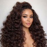 13x6 Knot-Free/Fitted Cap Human Hair Curly Edge Glam Yaki Wavy Wig