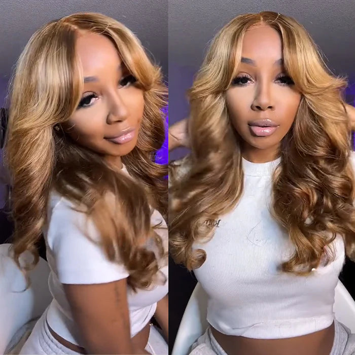 13x4|13X6 Lace Front Curtain Bang Prestyled Highlight Human Hair Wig
