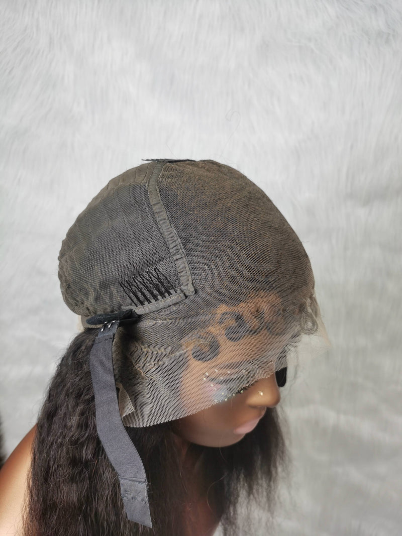 {LAST-PIECE-CLEARANCE}  Skin Melt Lace 13X6 Curly Edge Human Hair Kinky Wig