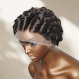 Prestyled Curled Transparent Lace Human Hair Full Lace Wig