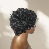 Prestyled Curled Transparent Lace Human Hair Full Lace Wig