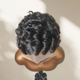 Prestyled Curled Transparent Lace Human Hair Full Lace Wig