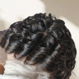 Prestyled Curled Transparent Lace Human Hair Full Lace Wig