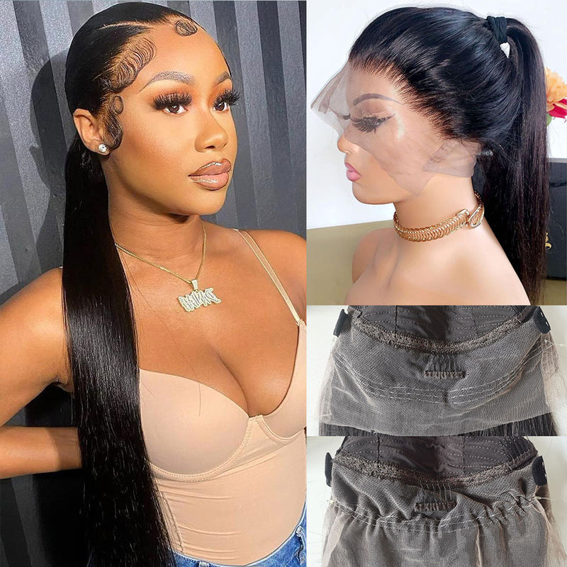 CLEARANCE 360 Lace Invisible Strap 250% Human Hair Lace Wig Straight