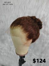 {LAST-PIECE-CLEARANCE}  Skin Melt Lace 360 Invisible Strap Brown Human Hair Water Wave Wig