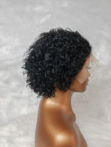 {LAST-PIECE-CLEARANCE} 13x4 Transparent Lace Front Human Hair Pixie Curly Wig