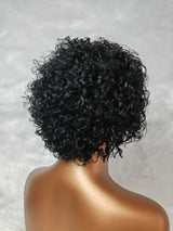 {LAST-PIECE-CLEARANCE} 13x4 Transparent Lace Front Human Hair Pixie Curly Wig