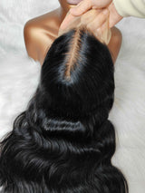 {LAST-PIECE-CLEARANCE} 13x4 Transparent Lace Jet Black Human Hair Body Wave Wig