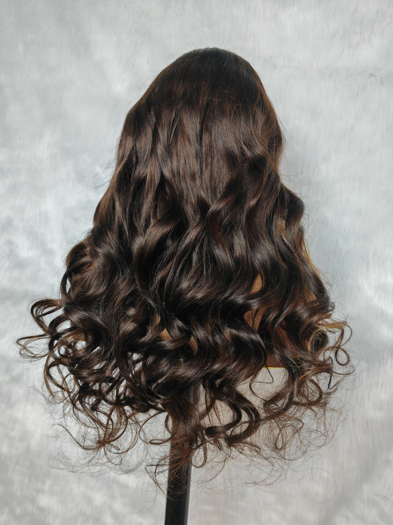 {LAST-PIECE-CLEARANCE}  HD Skin Melt Lace 13x6 Ombre Highlight Human Hair Front Wig