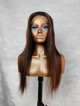 {LAST-PIECE-CLEARANCE} 6x6 HD Skin Melt Lace Ombre Colored Human Hair Closure Wig