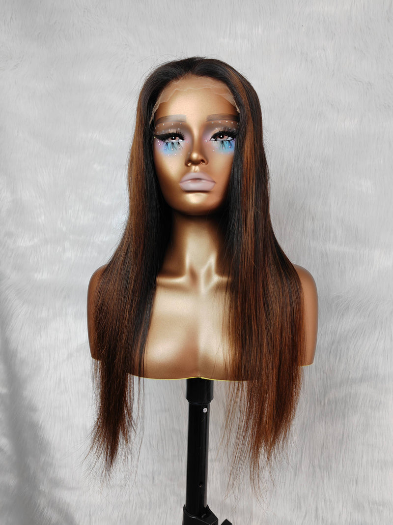 {LAST-PIECE-CLEARANCE} 6x6 HD Skin Melt Lace Ombre Colored Human Hair Closure Wig