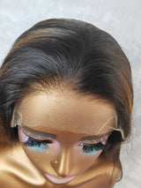 {LAST-PIECE-CLEARANCE} 6x6 HD Skin Melt Lace Ombre Colored Human Hair Closure Wig