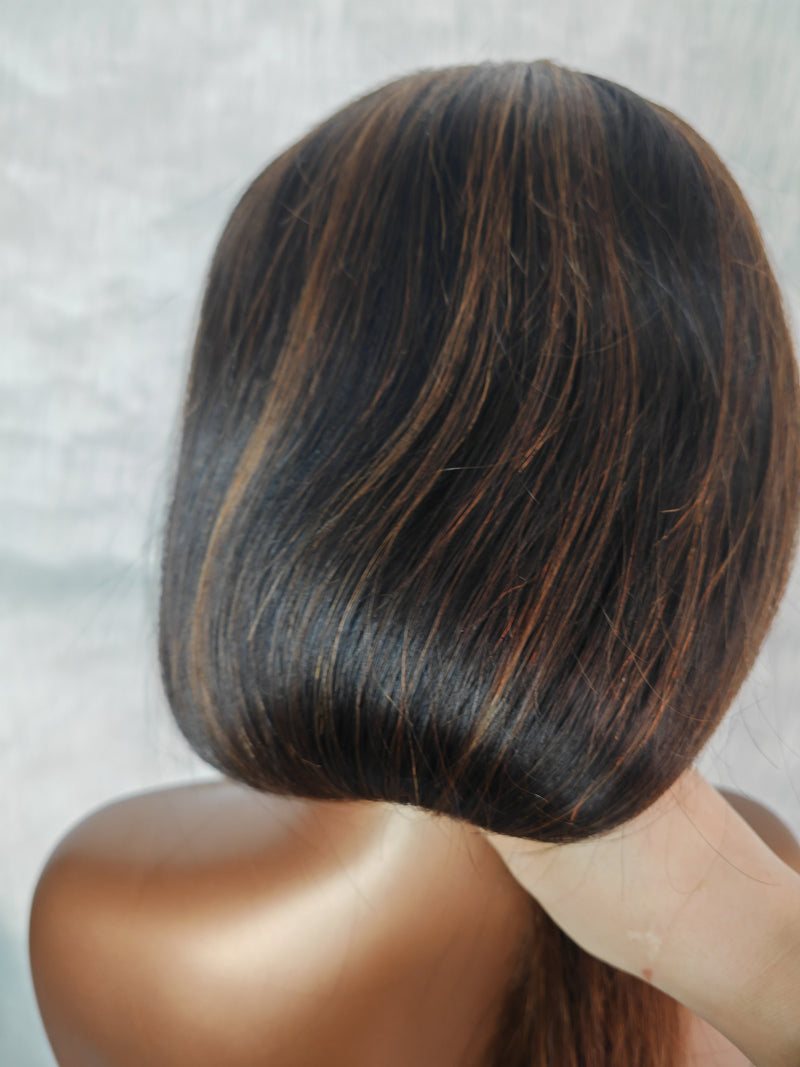 {LAST-PIECE-CLEARANCE} 6x6 HD Skin Melt Lace Ombre Colored Human Hair Closure Wig