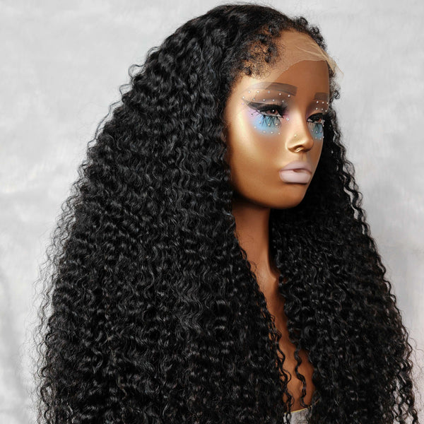 Lagos Hairline Skin Melt Lace M Hairline Fluffy Edge Human Hair Frontal Wig | Burmese Kinky Curly