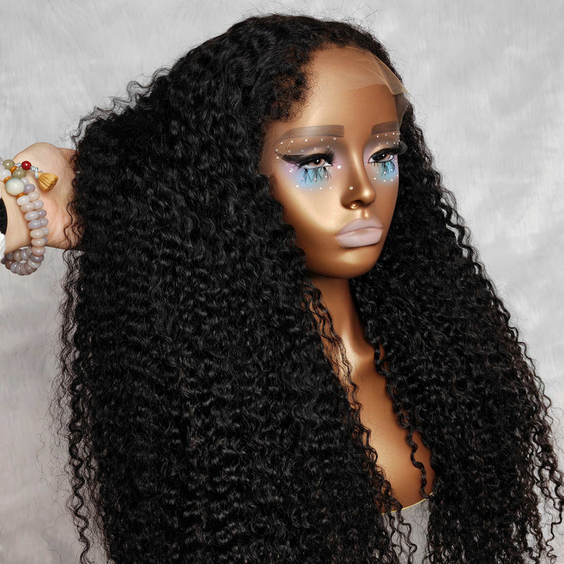 Lagos Hairline Skin Melt Lace M Hairline Fluffy Edge Human Hair Frontal Wig | Burmese Kinky Curly
