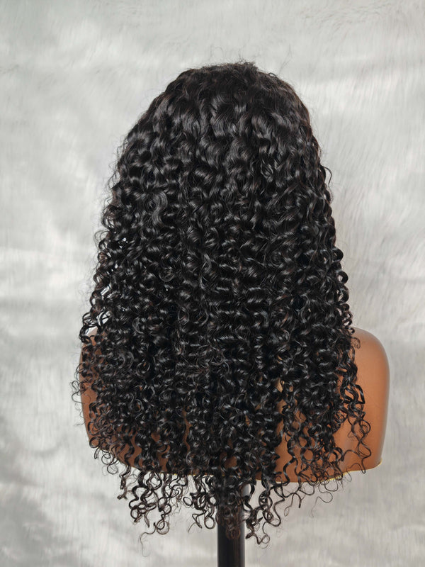{LAST-PIECE-CLEARANCE}  360 Transparent Lace Preplucked Human Hair Lace Wig Curly Wave