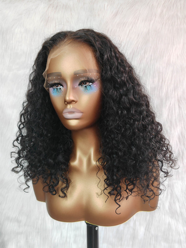 {LAST-PIECE-CLEARANCE}  Skin Melt Lace 360 Invisible Strap Human Hair Water Wave Wig