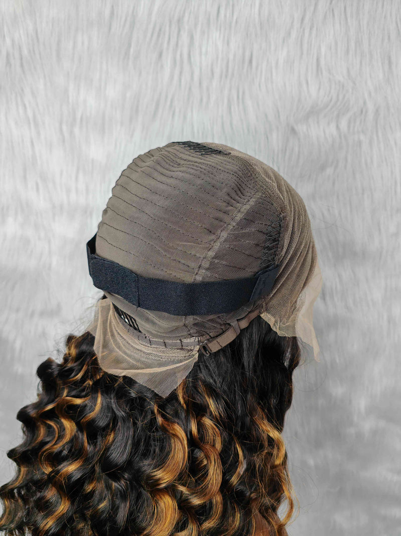 {LAST-PIECE-CLEARANCE} 13x6 Full Frontal Highlight Loose Wave Human Hair Lace Wig