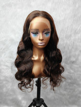{LAST-PIECE-CLEARANCE} Skin Melt Lace Full Lace Brown Body Wave Human Hair Wig
