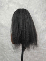 {LAST-PIECE-CLEARANCE} 13x6 Full Frontal Jet Black #1 Human Hair Wig Kinky Straight