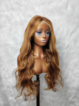 {LAST-PIECE-CLEARANCE} 360 Transparent Lace Invisible Strap Human Hair Lace Front Highlight Wavy