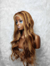 {LAST-PIECE-CLEARANCE} 360 Transparent Lace Invisible Strap Human Hair Lace Front Highlight Wavy