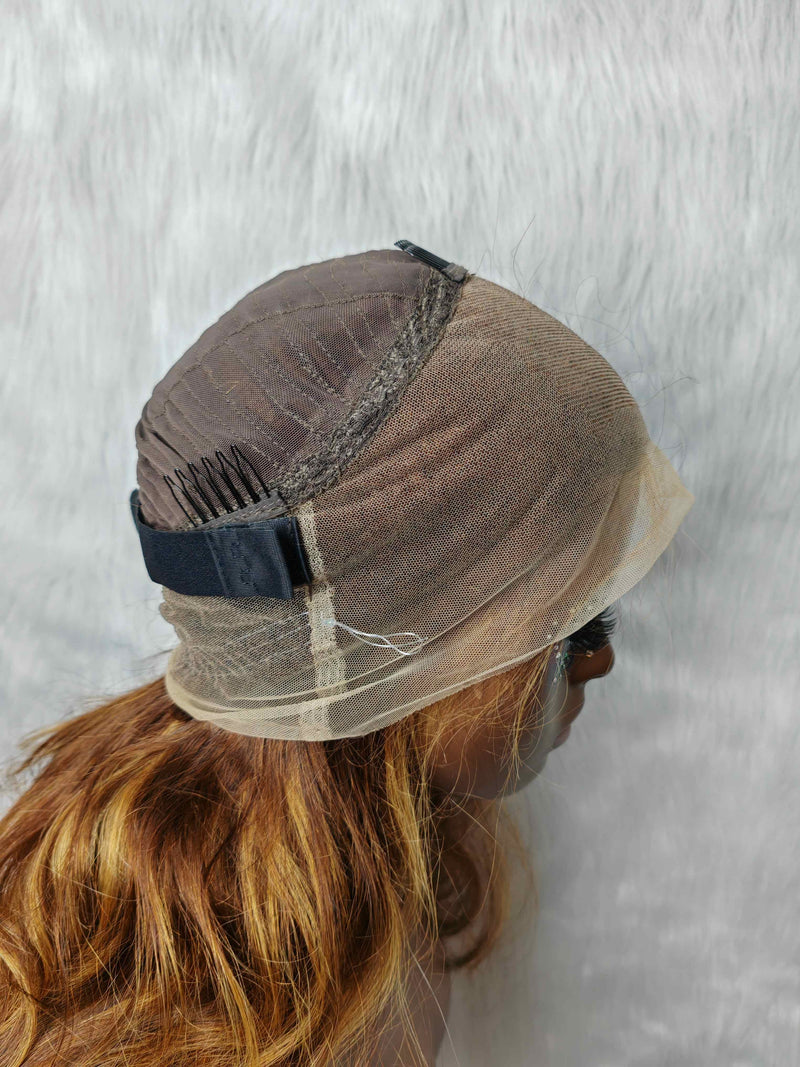 {LAST-PIECE-CLEARANCE} 360 Transparent Lace Invisible Strap Human Hair Lace Front Highlight Wavy