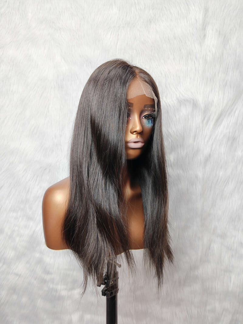 {LAST-PIECE-CLEARANCE} 11X5 Fitted Cap Skin Melt Lace Glueless Wig