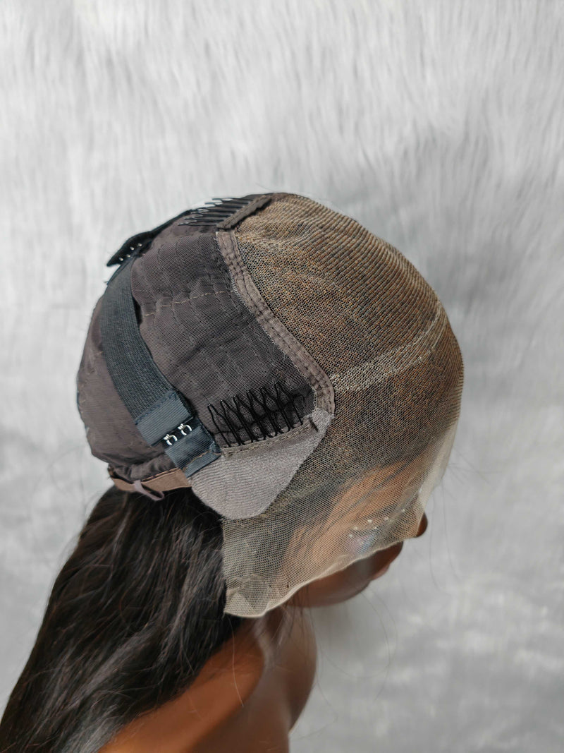 {LAST-PIECE-CLEARANCE} 11X5 Fitted Cap Skin Melt Lace Glueless Wig