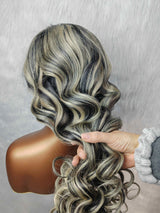 {LAST-PIECE-CLEARANCE} 13X6 Transparent Lace Platinum Highlight Human Hair Lace Front Wig