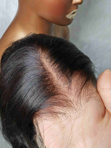 {LAST-PIECE-CLEARANCE} 13x6 Skin Melt Lace Human Hair Front Wig Straight Bob