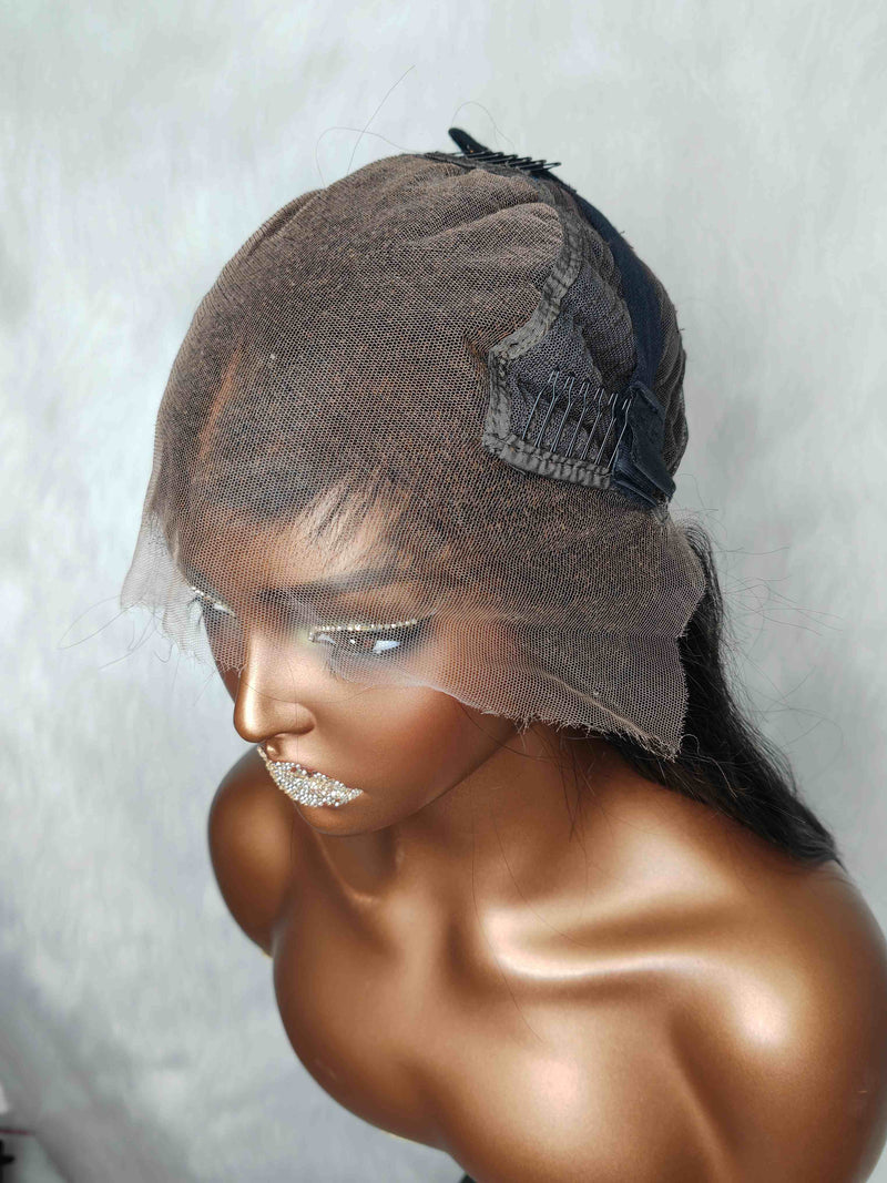 {LAST-PIECE-CLEARANCE} 13x6 Skin Melt Lace Human Hair Front Wig Straight Bob