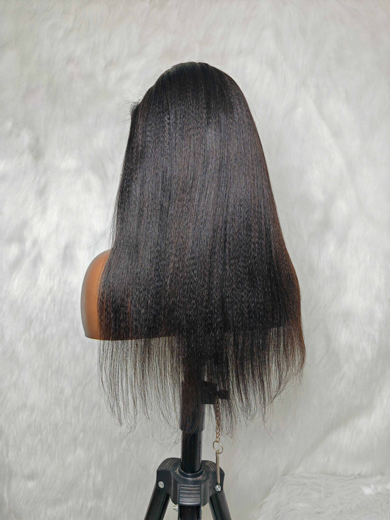 {LAST-PIECE-CLEARANCE} Skin Melt Full Lace Invisible Strap Yaki Human Hair Wig