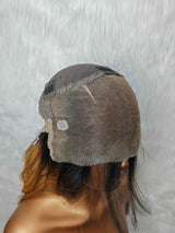 {LAST-PIECE-CLEARANCE} 360 Skin Melt Lace 4X Invisible Strap Human Hair Front Wig Highlight with Bang