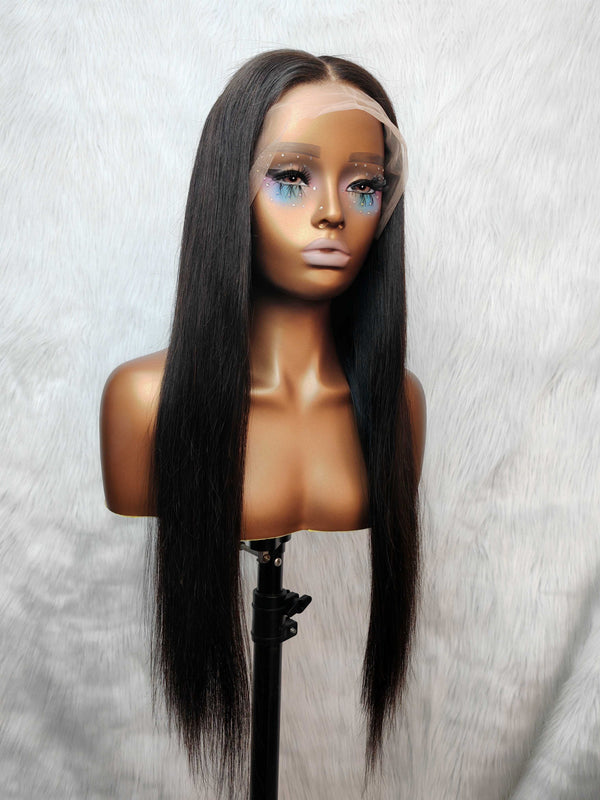{LAST-PIECE-CLEARANCE} 13x4 Transparent Lace Fake Scalp Human Hair Front Wig Straight