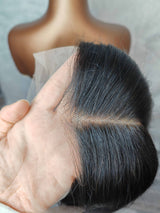 {LAST-PIECE-CLEARANCE} 13x4 Transparent Lace Fake Scalp Human Hair Front Wig Straight