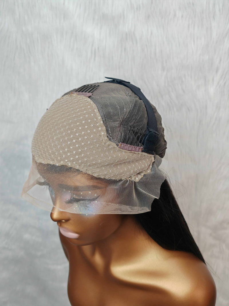 {LAST-PIECE-CLEARANCE} 13x4 Transparent Lace Fake Scalp Human Hair Front Wig Straight