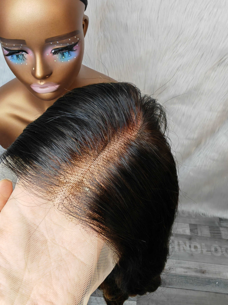 {LAST-PIECE-CLEARANCE} 13x6 Transparent Lace Human Hair Front Wavy Highlight Wig