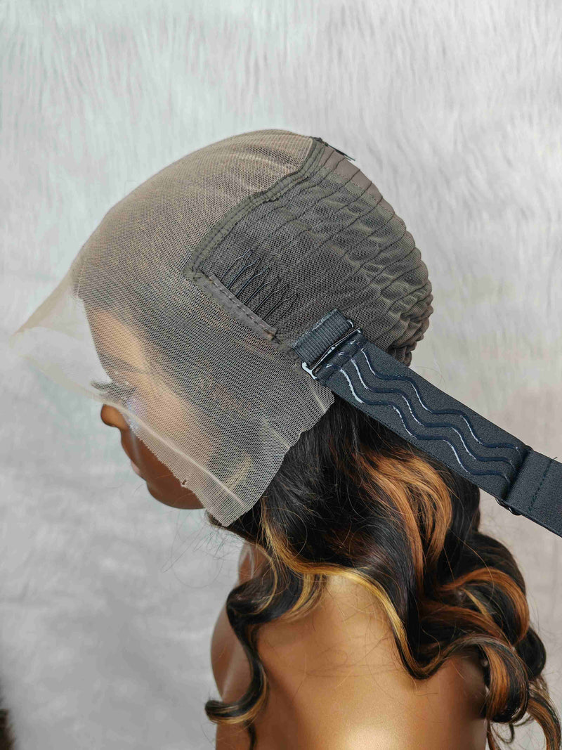 {LAST-PIECE-CLEARANCE} 13x6 Transparent Lace Human Hair Front Wavy Highlight Wig