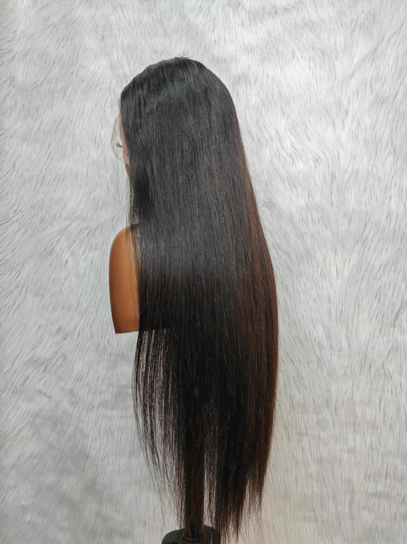 {LAST-PIECE-CLEARANCE} 13x6 Knot-Free Air Cap Skin Melt Lace Human Hair Frontal Wig Straight