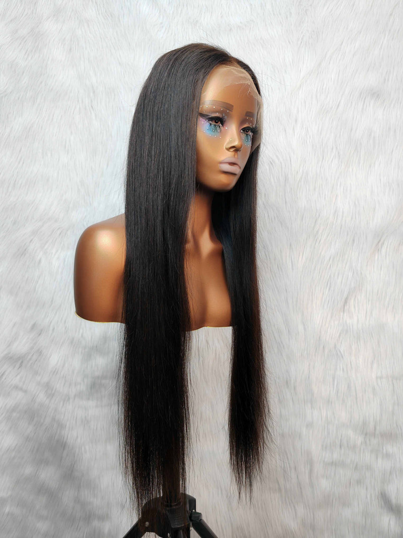{LAST-PIECE-CLEARANCE} 13x6 Knot-Free Air Cap Skin Melt Lace Human Hair Frontal Wig Straight