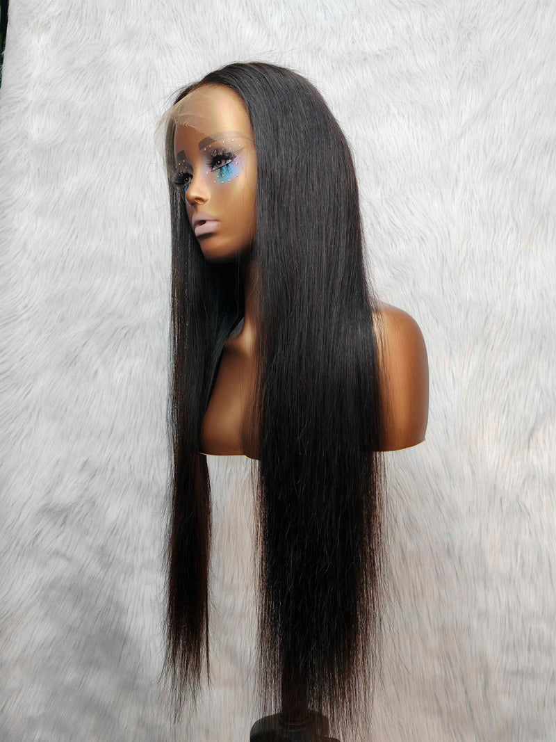 {LAST-PIECE-CLEARANCE} 13x6 Knot-Free Air Cap Skin Melt Lace Human Hair Frontal Wig Straight