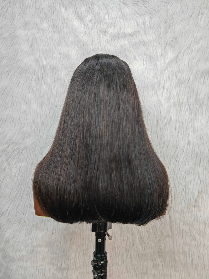 {LAST-PIECE-CLEARANCE} 13x6 Skin Melt Lace Human Hair Front Wig Straight Bob